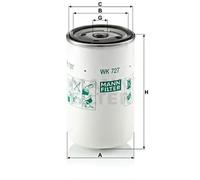 Filtro de combustible Filtro enroscable WK 727 MANN-FILTER para RENAULT TRUCKS