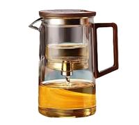 Filtro de de vidrio - con grupo de preparación - de vidrio de 500 ml / 750 ml con colador - ergonómica con mango de madera, mágica para lavavajillas, para té suelto