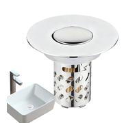 Filtro de desagüe para lavabo de ducha de baño - Filtro antiobstrucción de acero inoxidable con cesta extraíble | Tapón de desagüe retráctil para lavabo, bañera y lavandería | R