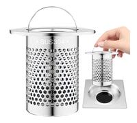 Filtro de drenaje de fregadero, filtro de drenaje de baño - Filtro de malla fina de acero inoxidable, antioxidante | Cesta de filtro multifuncional de diseño integrado con Poi