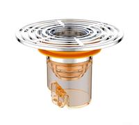 Filtro de drenaje de suelo para baño, filtro de tapón de drenaje a prueba y control, se adapta a desagües de piso estándar, para una rejilla de plástico fácil de limpiar, plateado (A 1 unidad)