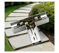 Filtro de drenaje lineal de acero inoxidable 304 con accesorio de esquina de 90°, 10 x 6,5 cm de alto x 6,5 cm de ancho para una gestión eficiente del agua