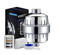 Filtro de ducha con filtro de cal, filtro de ducha para ablandador de agua con cartucho de filtro multietapa reemplazable para eliminar cloro y metales pesados