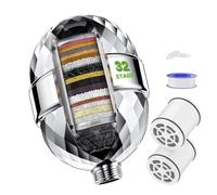 Filtro de ducha de 32 etapas con vitamina C para agua dura, filtro de cabezal de ducha suavizante de agua con cartucho de filtro multietapa reemplazable para eliminar el cloro, metal pesado