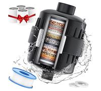 Filtro de ducha negro para agua dura, filtro de ducha de 24 etapas, filtro de agua de ducha con 4 cartuchos de filtro reemplazables, protege tu piel y cabello del cloro y metales pesados en el agua