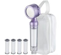 Filtro de ducha portátil de viaje con cabezal de pulverización desmontable, spray multimodo y eliminación eficaz de sedimentos de óxido (H)