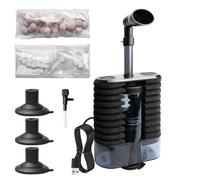 Filtro de esponja para acuario, 1 W, filtro interior de acuario ajustable por USB, filtro interior para acuario con bomba de agua de 200 l/h, con bola de cuarzo, capa giratoria, filtro de tanque de