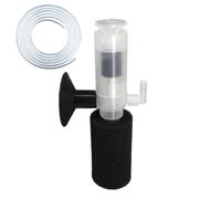 Filtro de esponja para acuario, triple filtración alimentada por aire, dispositivo de tanque de 2.91 x 1.46 x 4.45 pulgadas con agarre, base de resina con detalle, ganchos de panel de utilidad de cría