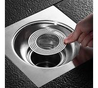 Filtro de fregadero de bañera, ducha, alimentos, recogedor de pelo, filtro de drenaje, filtro de desagüe, cubierta de agujero de acero inoxidable para cocina y baño (11,3 cm)