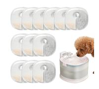 Filtro de fuente de agua, cartucho de repuesto de triple filtración, 12 filtros dispensadores de perros para uso en interiores, purificador de agua limpia para perrera doméstica, cuencos de cerámica o