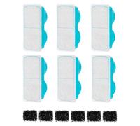 Filtro de fuente de agua para gatos - Reemplazo de eliminación de olores con esponja, paquete de 6 filtros dispensadores de bebidas para mascotas, mantenimiento de agua limpia para uso en interiores y