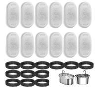 Filtro de fuente de gatos, 12 set Filtro de fuente de agua CAT y esponjas, reemplazo de agua y esponja de mascotas seguras prácticas, suministros de alimentación riego fáciles de instalar limpi