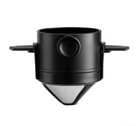 Filtro de goteo de café plegable de acero inoxidable para verter sobre café, diseño reutilizable optimizado para viajes, camping y estilo de vida en movimiento (negro)