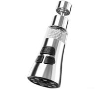 Filtro de grifo con construcción de acero inoxidable 316, diseño desmontable a prueba de salpicaduras, 3 modos de pulverización ajustables y conector giratorio de 720 grados (D)