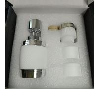 Filtro de grifo de tres ajustes con flexibilidad de rotación y reducción de salpicaduras para mejorar la higiene de la cocina (juego blanco)