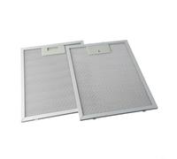 Filtro de humo de metal, 298 x 239 x 9 mm, paquete de 2 filtros de ventilación de malla de aluminio plateado compatibles con la mayoría de campanas extractoras para calidad del aire de cocina