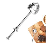 Filtro de infusor de té - Acero inoxidable, 6.69x1.65in en forma de corazón Telescopic Strainer | Powder Sugar Shaker Loose Leaf Tea Filter, Manija cargada por resorte, horneado, aspersión, cocina