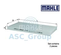 Filtro De Polen De Cabina Interior MAHLE De Repuesto Genuino LA 444/S LA444/S