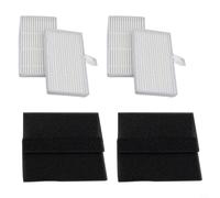 Filtro de repuesto para aspiradoras robóticas Cecotec para Conga 7490 Immortal así como 8290 Immortal, material plástico y papel, pantalla blanca, cuatro unidades (paquete de 4)