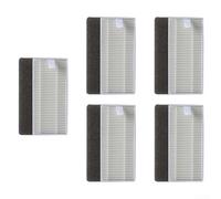 Filtro de repuesto para robot aspirador Tesvor M2, 5 unidades, accesorio con filtración de alta eficiencia, plástico + construcción de papel de filtro, 110 x 50 mm, color blanco