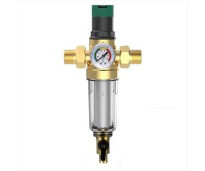 Filtro de retrolavado con regulador de presión y manómetro