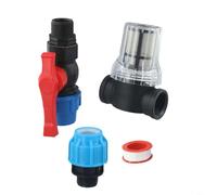 Filtro de riego por goteo de jardín - 20 mm, 25 mm y 32 mm filtro de agua de tubería de plástico con conector rápido, malla de acero inoxidable de malla 80, problemas para limpieza (32 mm)