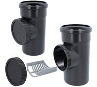 Filtro de tubo de bajada DN 100, diámetro de 110 mm, color negro, colector de lluvia con colador, protección contra hojas