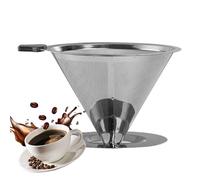 Filtro De Vertido Manual - Cono De Acero Inoxidable Para Preparar Café, Unidad De Reutilizable Sin Papel | Accesorio Perfecto Para El Método De Infusión Manual Y La Producción De Café Filtrado.