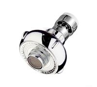 Filtro elevador de grifo ABS y acero inoxidable para cabezal de salpicaduras con modo de salida dual giratorio Se adapta a aireadores de rosca externa interna de 24 mm y 22 mm (plateado)
