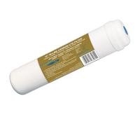 Filtro en línea 12 pulgadas 10 micras Carbon Block CTO CAR3011C Gold - para sistemas de ósmosis inversa, conexiones 1/4", caudal 2,8 L/min - Filtros Acqua Italia