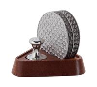 Filtro espresso Puck Screen 53,3mm Paquete de 3, Filtro de café reutilizable de acero inoxidable 316 con extractor magnético soporte de madera, Extracción uniforme para Portafilter 54mm