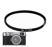 Filtro estrella - Filtro para cámara de 52 mm | Fibra cruzada para paisajes nocturnos y fotografía, accesorios de vidrio óptico con apertura +4 para bloggers de viajes, videógrafos y creador