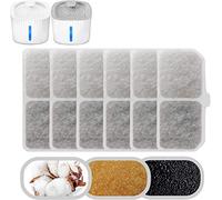 Filtro Fuente Para Gatos, Arespark 6 Piezas Filtros Fuente Gatos, Filtros de Repuesto de Fuentes de Agua Gato Perro, Filtros de Repuesto con Resina y Carbón Activo,Triple Filtración