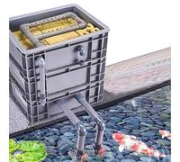 Filtro Grande para Acuarios, 3 Niveles Caja De Filtro para Estanque, Exterior Ciclo del Agua Tanque - Filtración Y Oxigenación, Sin Bomba Y Medios Filtrantes, Fácil De Limpiar (Color : Azul, Tamaño