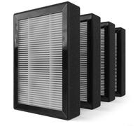 Filtro HEPA de carbón activo de repuesto para purificador de aire LV-H128, filtro de alto rendimiento con filtración de 3 niveles contra y humo, fácil instalación, negro (4)