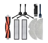 Filtro Hepa de paño de fregona de Cepillo Lateral/Principal Compatible con XiaoMi Dreame D9 y BOT L10 Pro Trouver Robot LDS Piezas de Repuesto for buscador de fregona aspiradora(Burgundy)