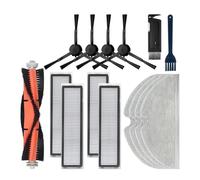 Filtro Hepa de paño de fregona de Cepillo Lateral/Principal Compatible con XiaoMi Dreame D9 y BOT L10 Pro Trouver Robot LDS Piezas de Repuesto for buscador de fregona aspiradora(White)