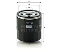 Filtro hidráulico de la dirección W 712 MANN-FILTER para FORD OPEL AUSTIN ROVER