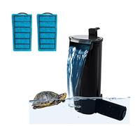 Filtro interno para acuario, flujo de cascada, bomba de limpieza de agua con 2 filtros, filtro de cascada de filtración efectiva, filtro de cascada de bajo nivel para peceras pequeñas, tortugas