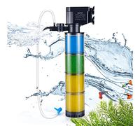 Filtro interno para peceras, filtración de esponja bioquímica de 4 etapas, 290 GPH ajustable de flujo de agua sumergible bomba de filtro de acuario con aireación para agua salada de agua dulce de 30 ~