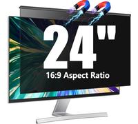 Filtro magnético de pantalla de privacidad para computadora de 23.6 a 24 pulgadas para monitor sin marco/delgado/estrecho pantalla ancha 16:9, pantalla ancha de 24 pulgadas, protector antiluz azul