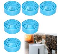 Filtro para fuente de agua para gatos Aicharynic, 6 filtros redondos de acero inoxidable de 2 litros con carbón activado para fuentes automáticas de mascotas, para gatos