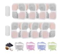 Filtro para fuente de gato para filtro Catit, fuente de gato para fuente de agua Catit con 2 mangueras, triple sistema de filtro, filtro de repuesto con resina y carbón activo (8 unidades, M)