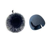 Filtro Pop de gato muerto apto para Zoom H4essential práctica grabadora portátil, parabrisas peludo y micrófono de espuma, cubierta de esponja para parabrisas (blanco y negro con espuma)