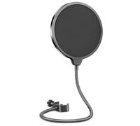 Filtro pop de micrófono profesional para Blue Yeti, soporte de choque de micrófono, micrófono ASMR, filtro pop de micrófono de doble capa con cubierta de espuma y cuello de cisne flexible de 360°,