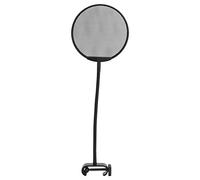 Filtro pop para micrófono, pantalla de viento para micrófono, filtro pop ajustable de 5 micrófonos, clip de cuello de cisne de malla de micrófono de acero (todo negro)