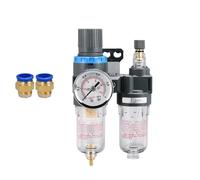 Filtro regulador para compresor de aire, Procesador de aire AFC2000+AL2000 Separador aceite y agua 1/4 rosca for tamaños modelos 4-12 mm(Fine AFC2000,Gas source 4mm)