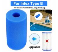 Filtro reutilizable para piscina, cartucho de espuma de esponja para elemento filtrante sustituible tipo Intex tipo B, esenciales para verano al aire
