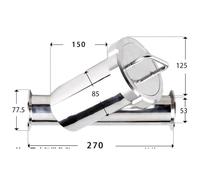 Filtro sanitario en forma de Y de acero inoxidable SUS304 316L de 77,5 mm y virola de triple abrazadera de 2,5" for cerveza casera.(57mm K77.5,200 MESH_SUS304)