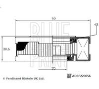 Blue Print Filtro ventilación cárter ADBP220056 para IVECO Daily, PEUGEOT Boxer, FIAT Ducato